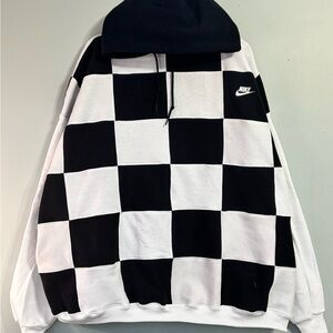Nike Black and White Checkered Hoodie